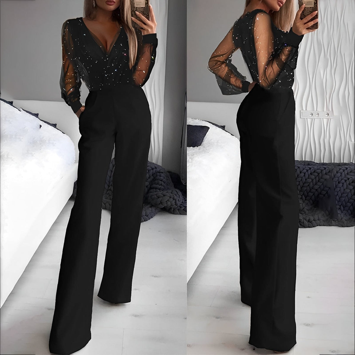 Catherina - Stilvoller Damen-Jumpsuit mit V-Ausschnitt