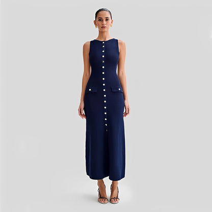 Jessica - Damen-Midikleid in stilvoller Länge mit Knopfleiste