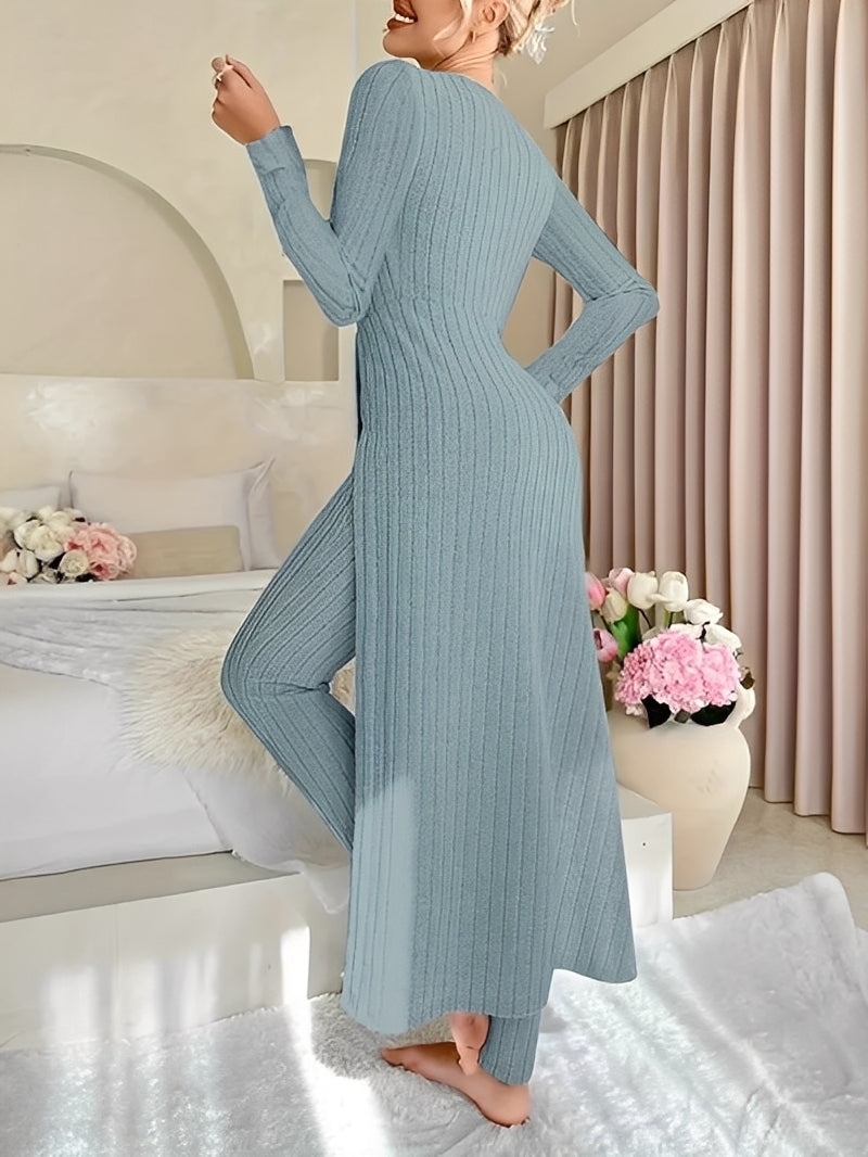 Lisabet - Elegantes Damen-Set aus weichem Rippstoff