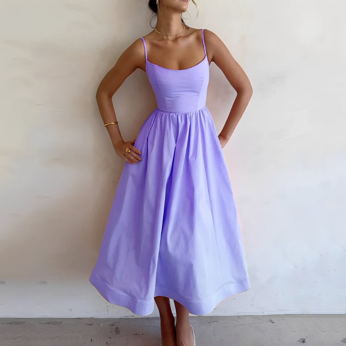 Maddie - Bequemes Damen-Midi-Kleid mit Trägern