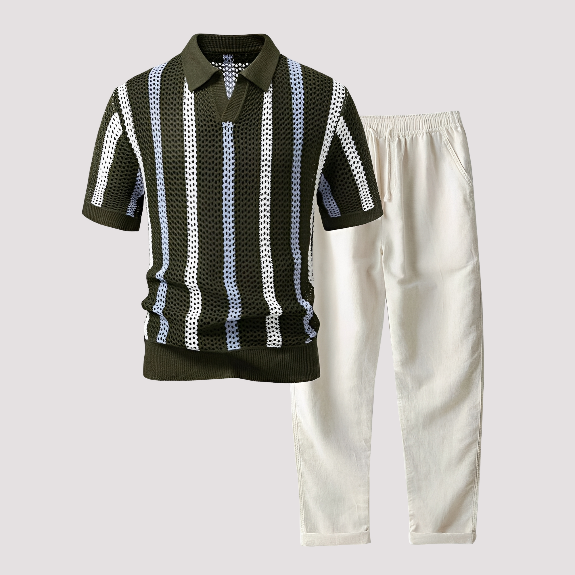 Richards - Bequemes Streifen-Polo mit passender Hose