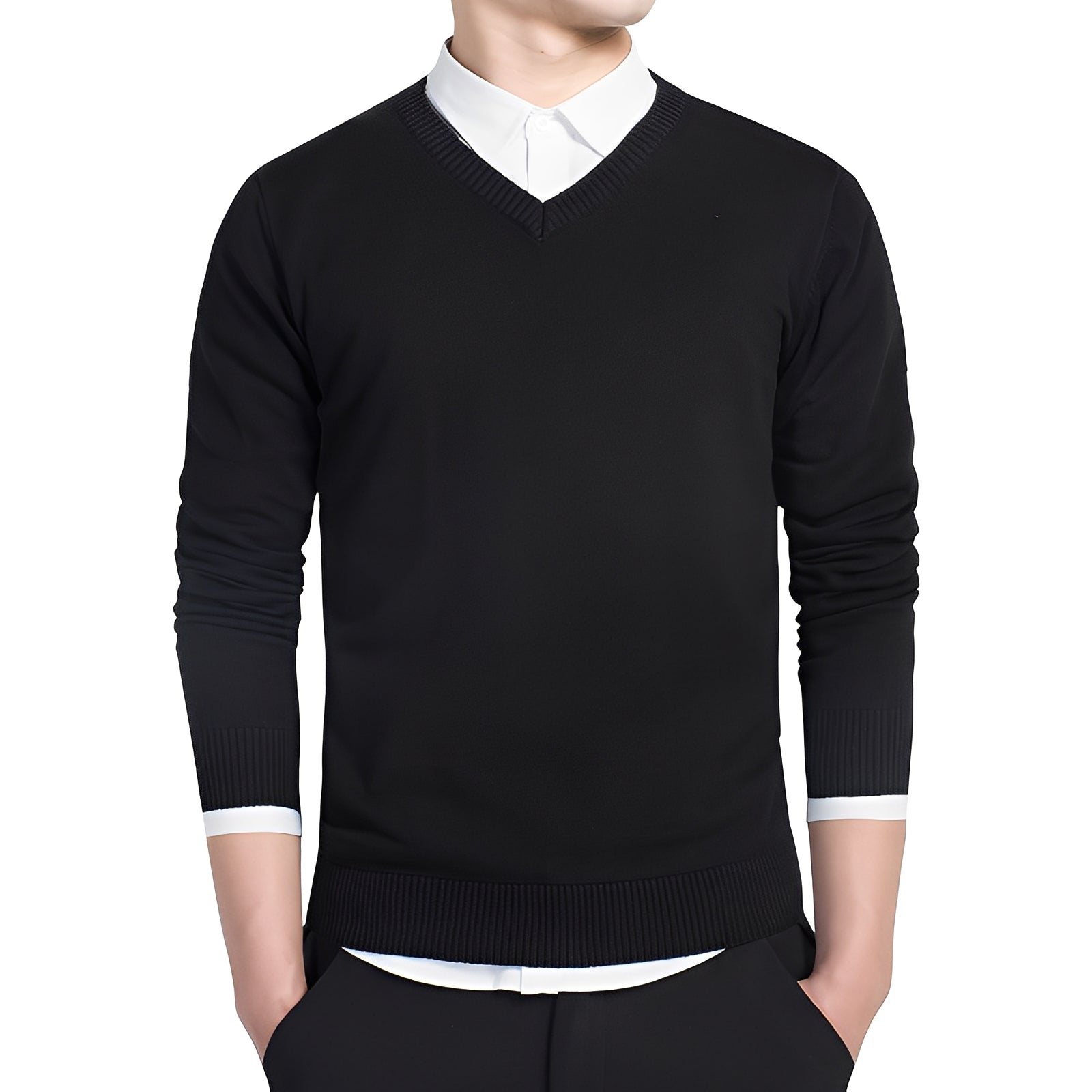Tom - Komfortabler Herrenpullover mit V-Ausschnitt