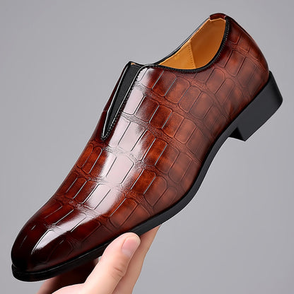 Russell - Formelle Herren-Leder-Slipper mit Steinmuster