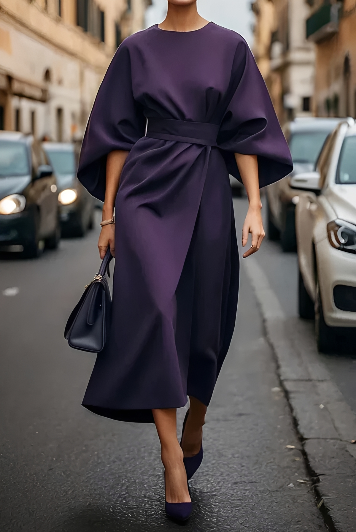 Vera - Elegantes Midikleid mit Tailleakzent