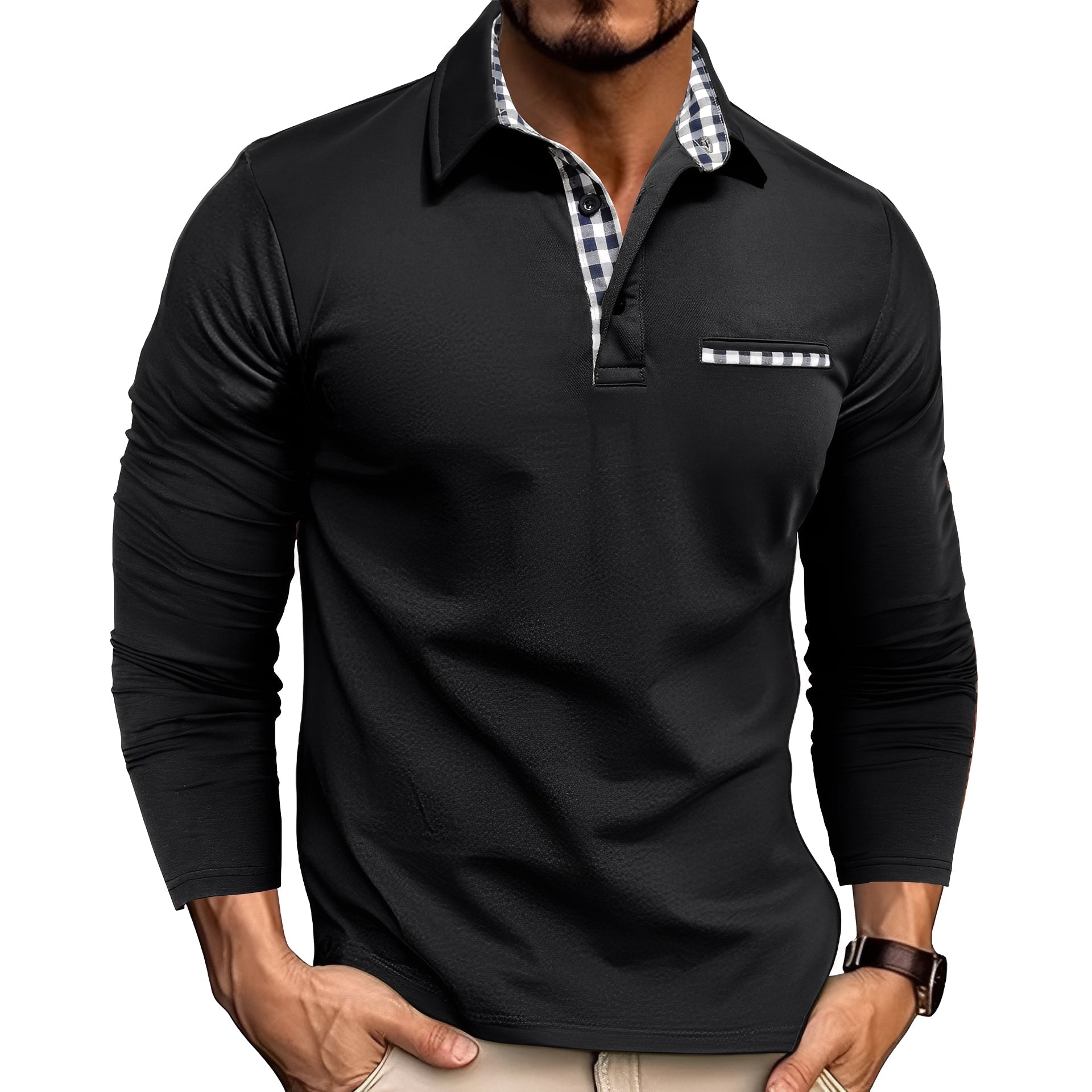 Rupert - Bequemes Langarm-Poloshirt