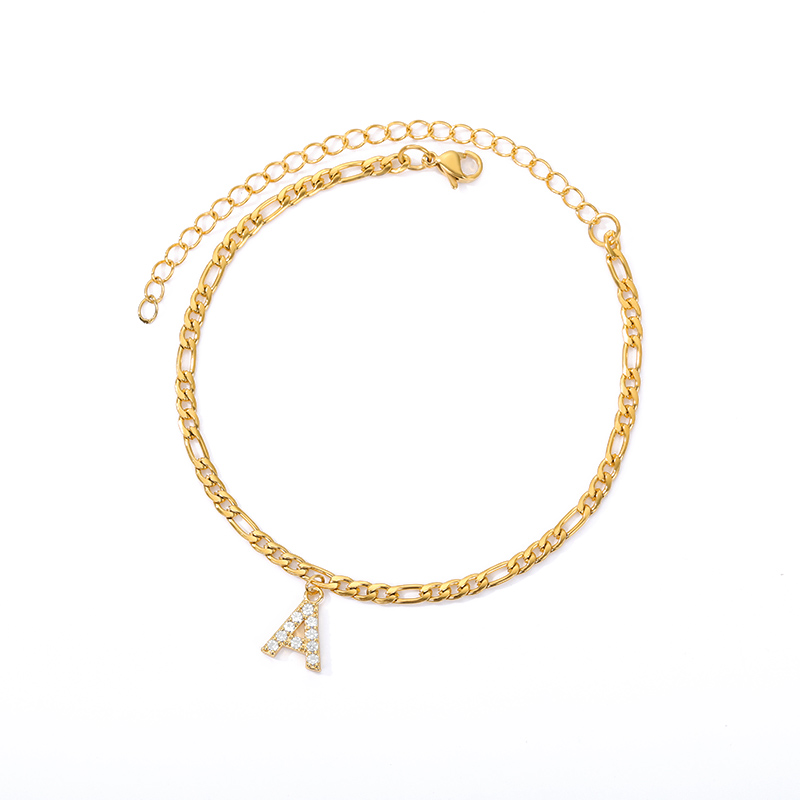 Knöchel mit Initiale - Armband am Knöchel mit Ihrer Initiale