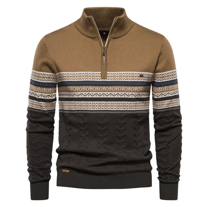 Bryant - Modischer Herrenpullover mit Streifen und Reißverschluss