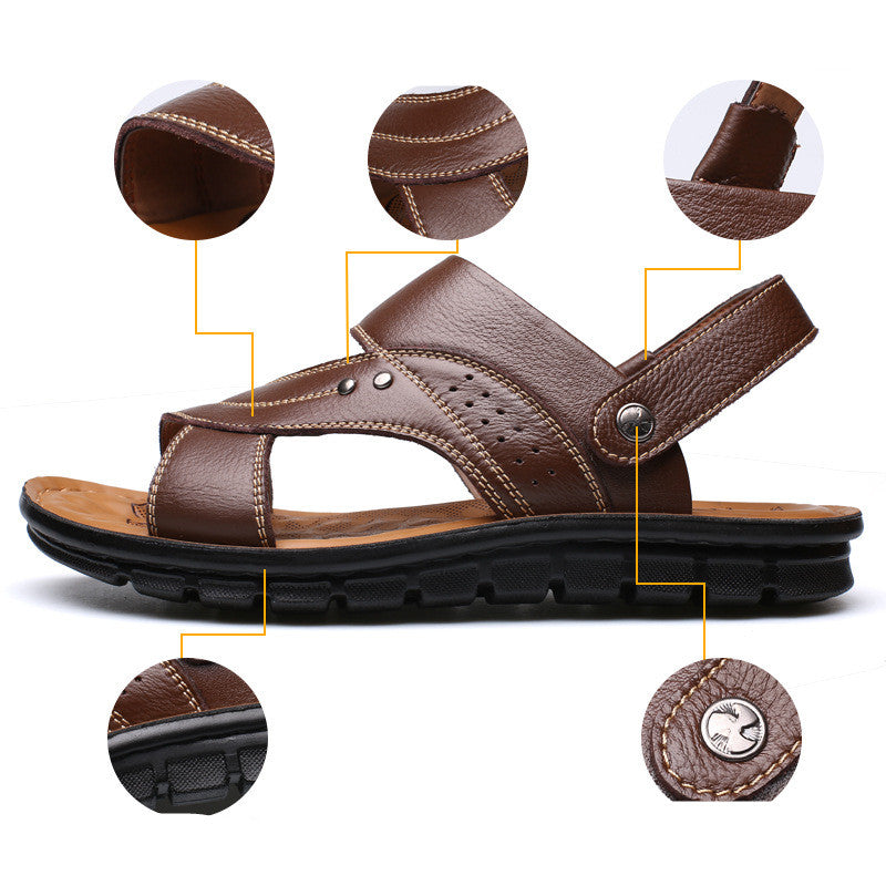 Robbie - Modische Ledersandalen mit Riemen für Herren