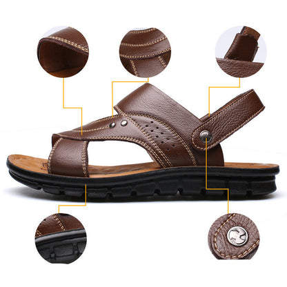 Robbie - Modische Ledersandalen mit Riemen für Herren
