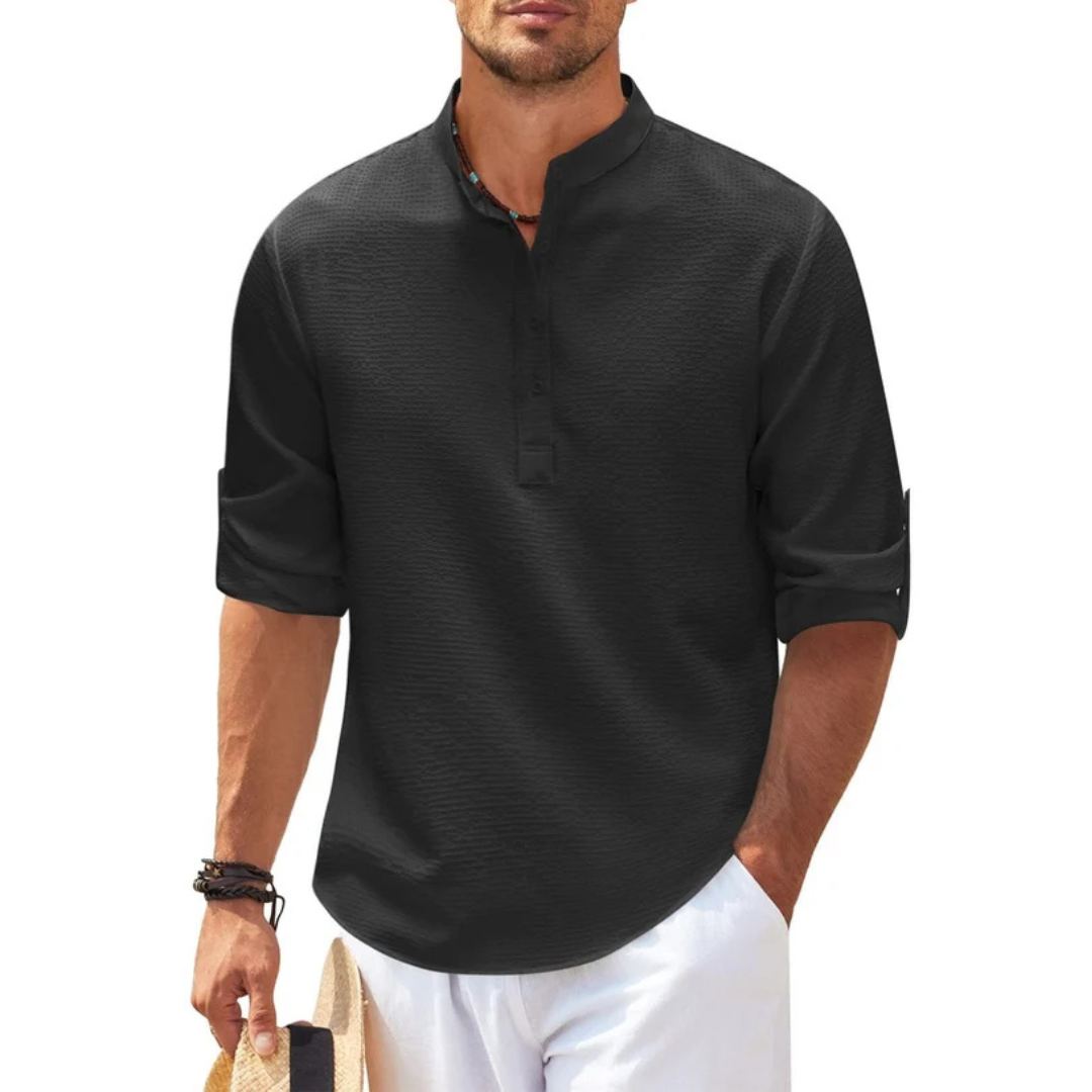 Cormac - Trendiges Hemd mit halber Knopfleiste