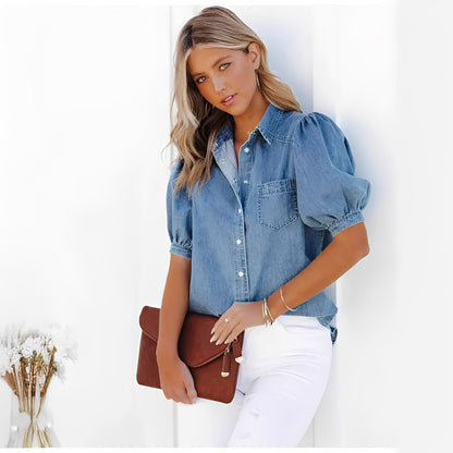 Cinddy - Zeitloses und komfortables Denimhemd für Damen