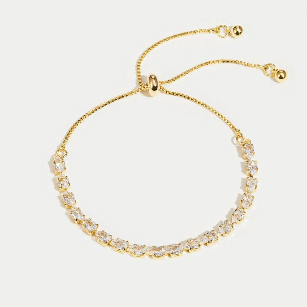Armband aus goldenem Kristall - Verstellbares Kristallarmband