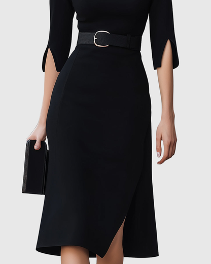 Sachiko - Minimalistisches Midi-Kleid
