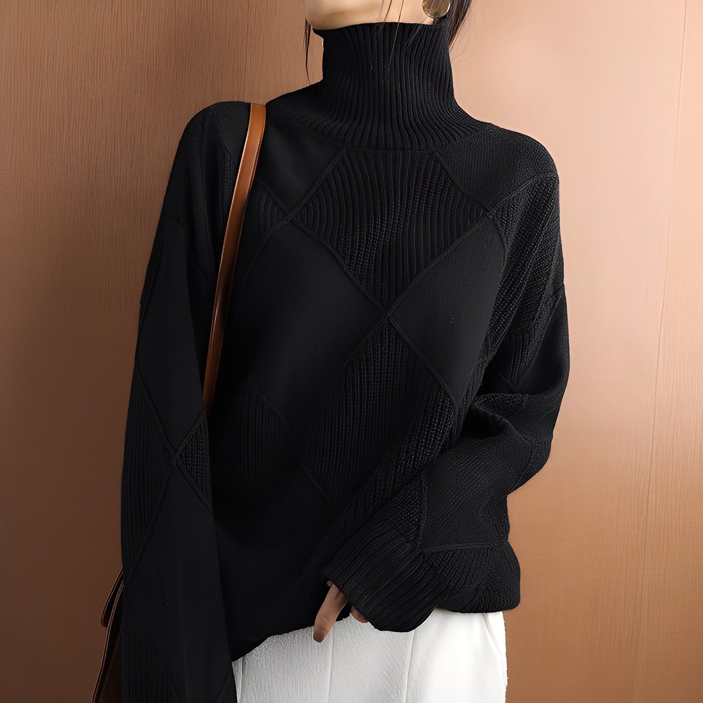 Mariette - Damen Oversize-Rollkragenpullover für den Winter