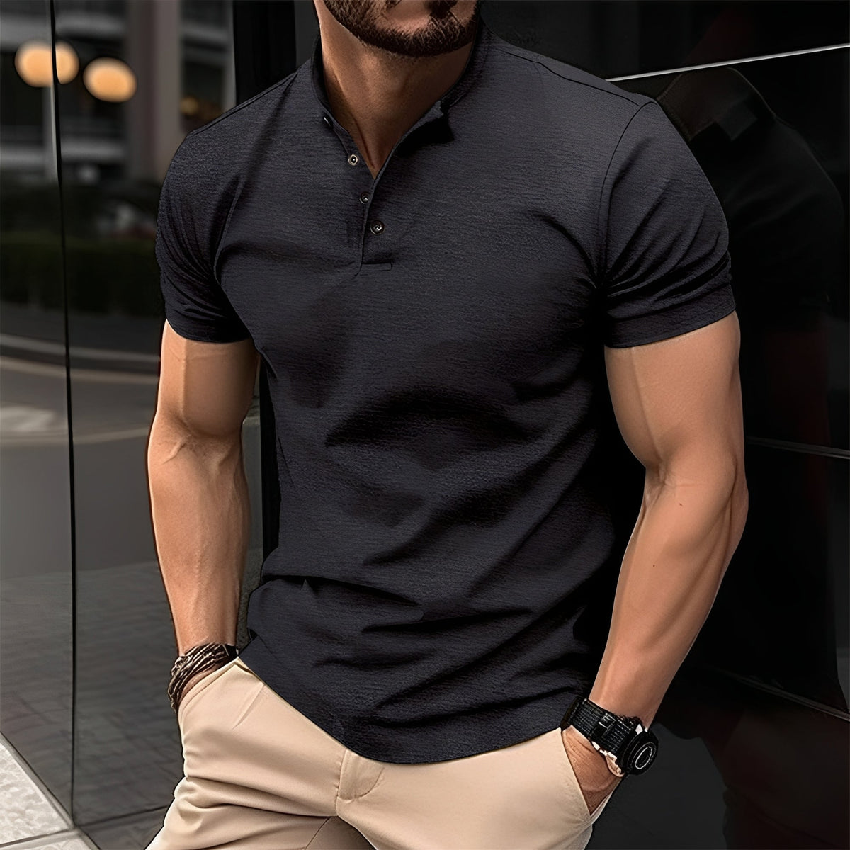 Frank - Komfortables Herrenshirt mit Knopfleiste