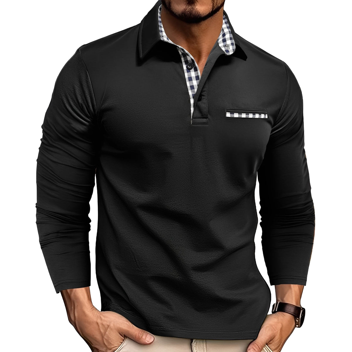Grover - Lässiges Langarm-Poloshirt