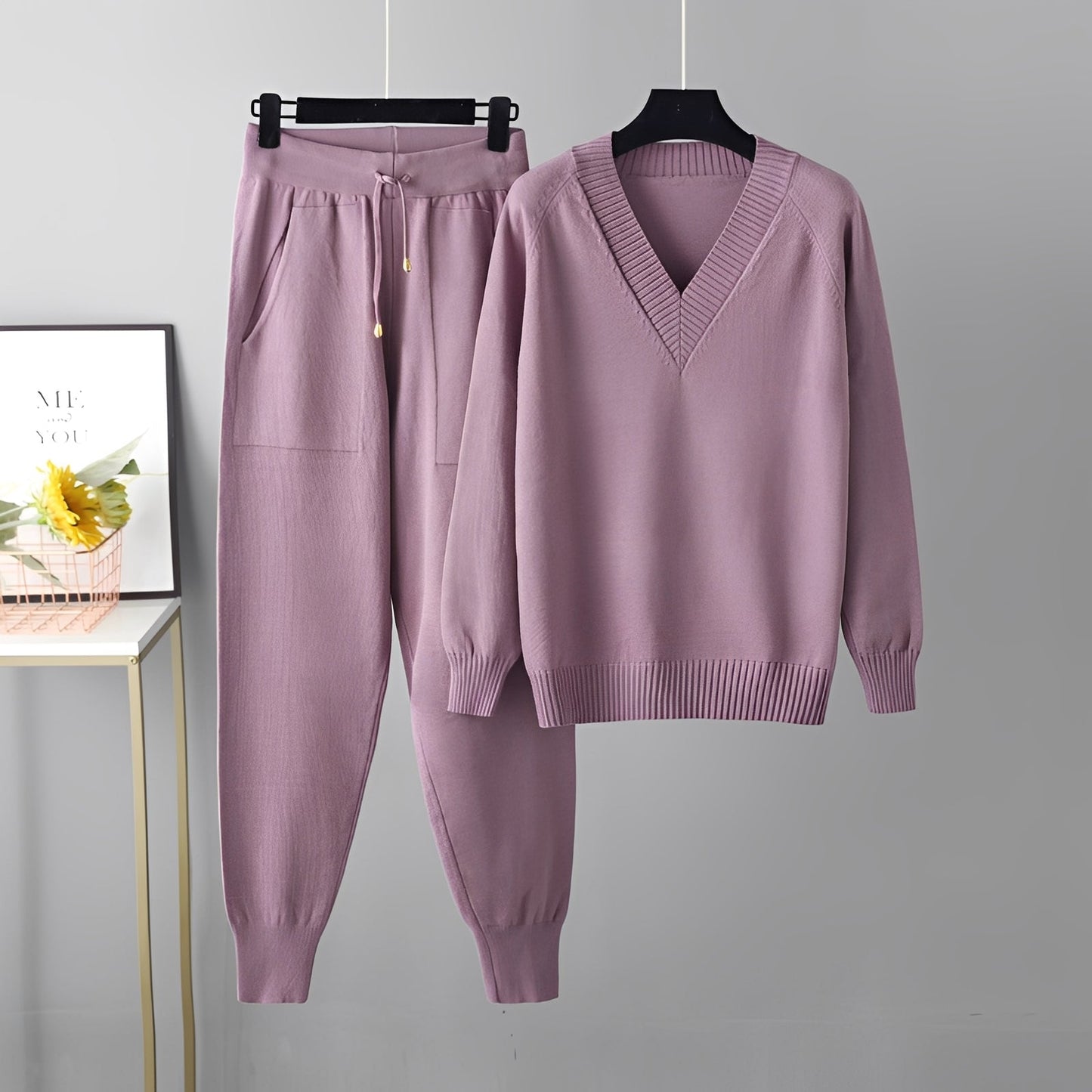 Evelyn - Modisches Set aus Pullover und Hose für Damen