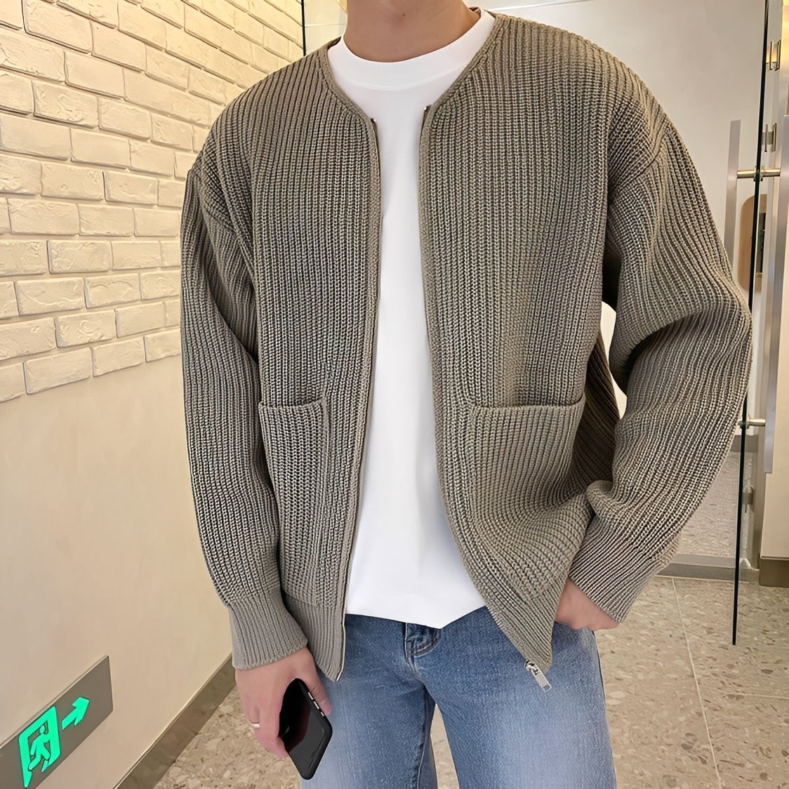 Lyam - Modischer Herren-Cardigan mit Tasche