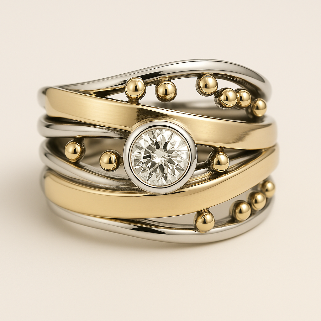Dalia – Vintage-Goldring mit eingefasstem Zirkonia