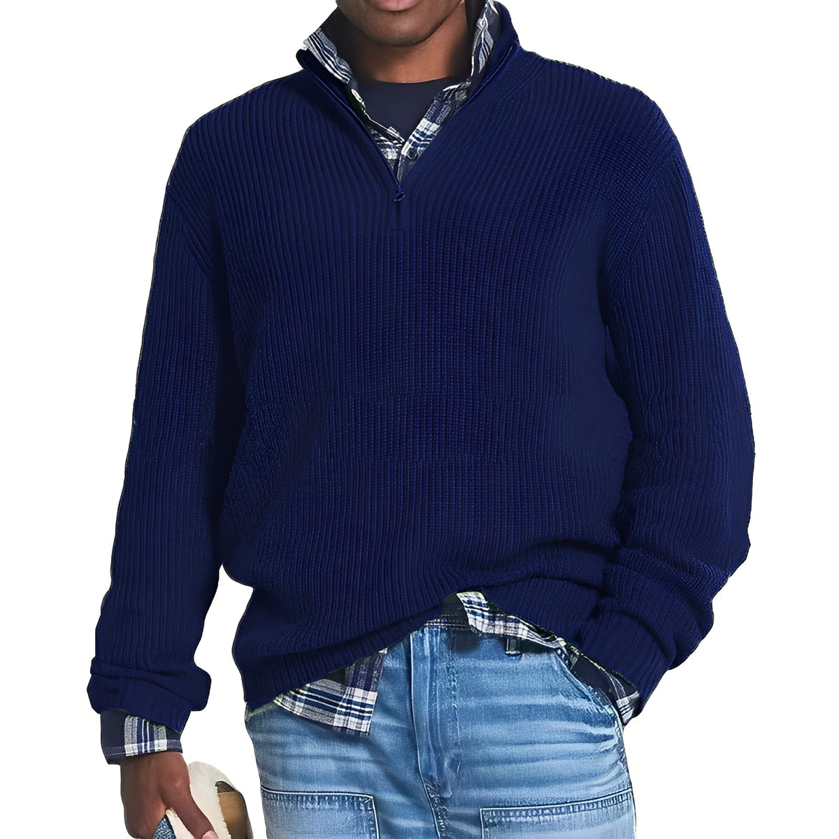 Edward - Eleganter Pullover mit teilbarem Reißverschluss