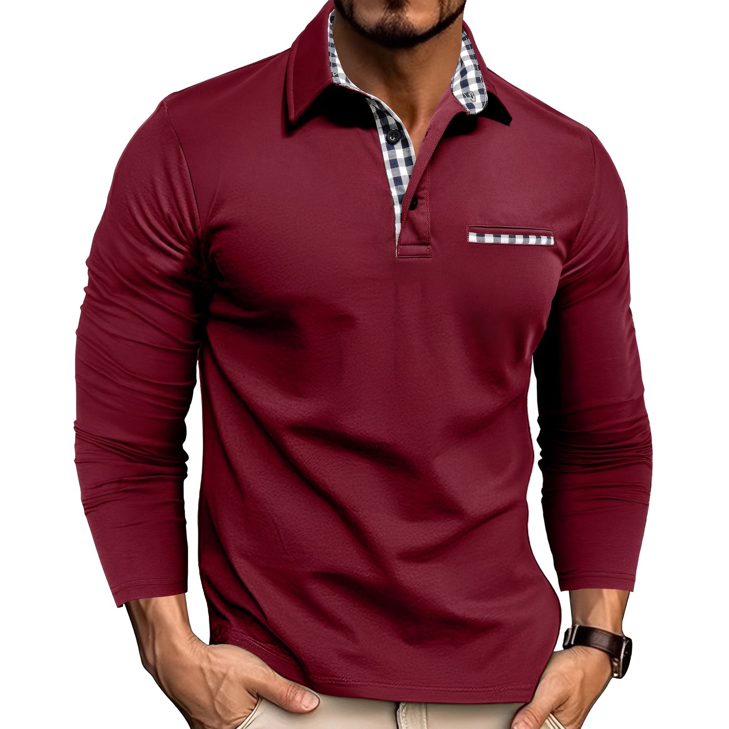 Rupert - Entspanntes Langarm-Poloshirt für Männer
