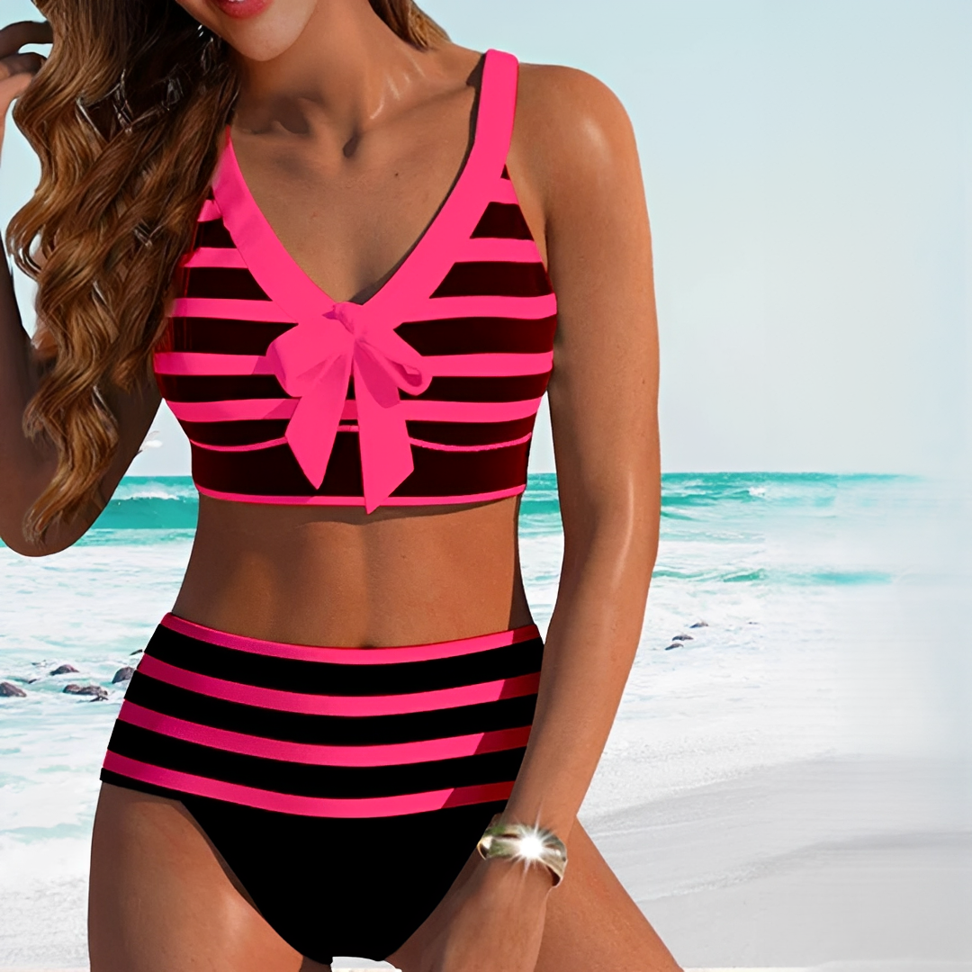 Nhielly - Stilvolles gestreiftes Bikini-Set für Damen
