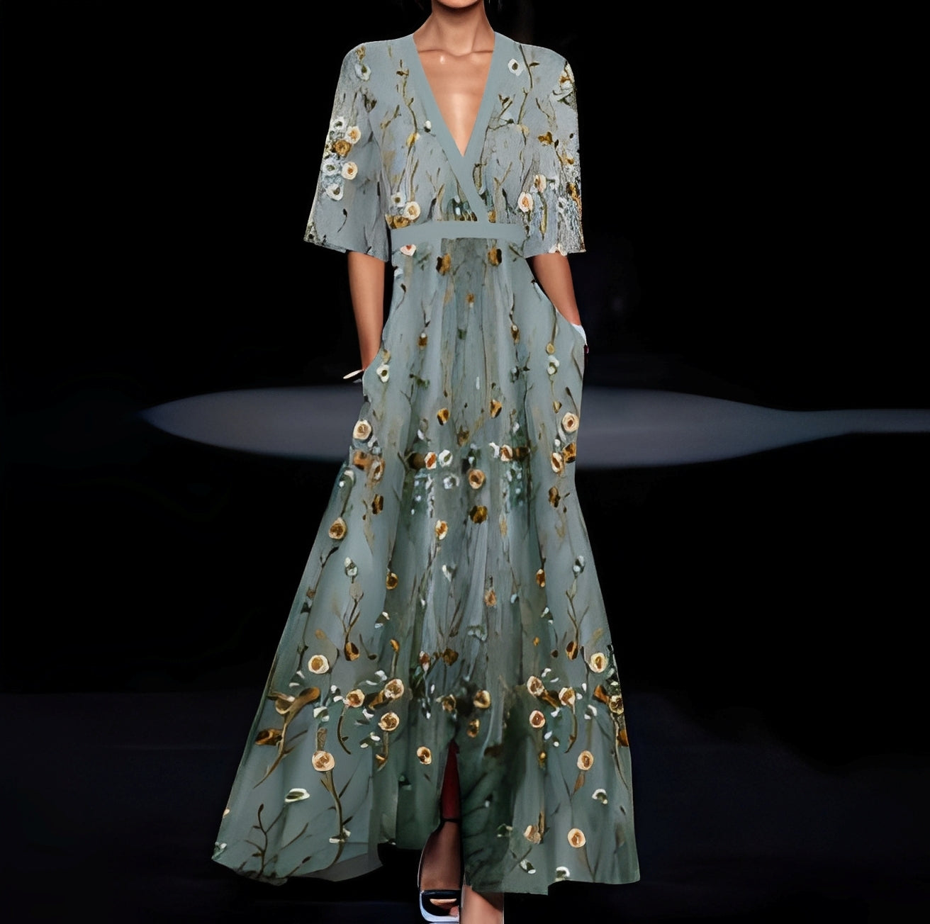Debora - Damenmaxikleid mit Blumendesign