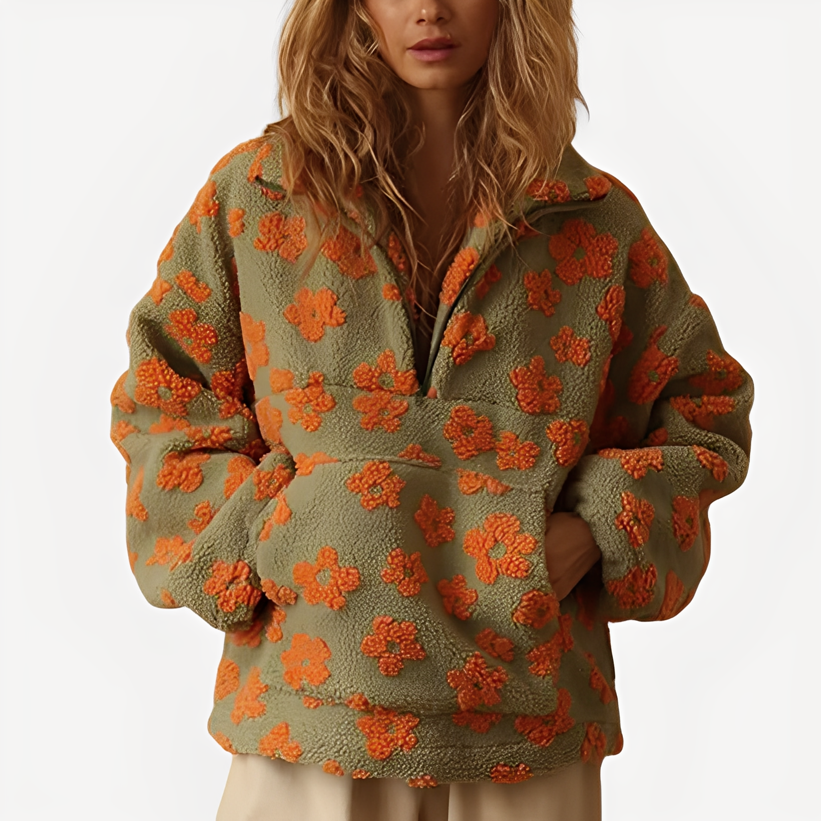 Elizabeth - Moderner Pullover mit Blumengestaltung