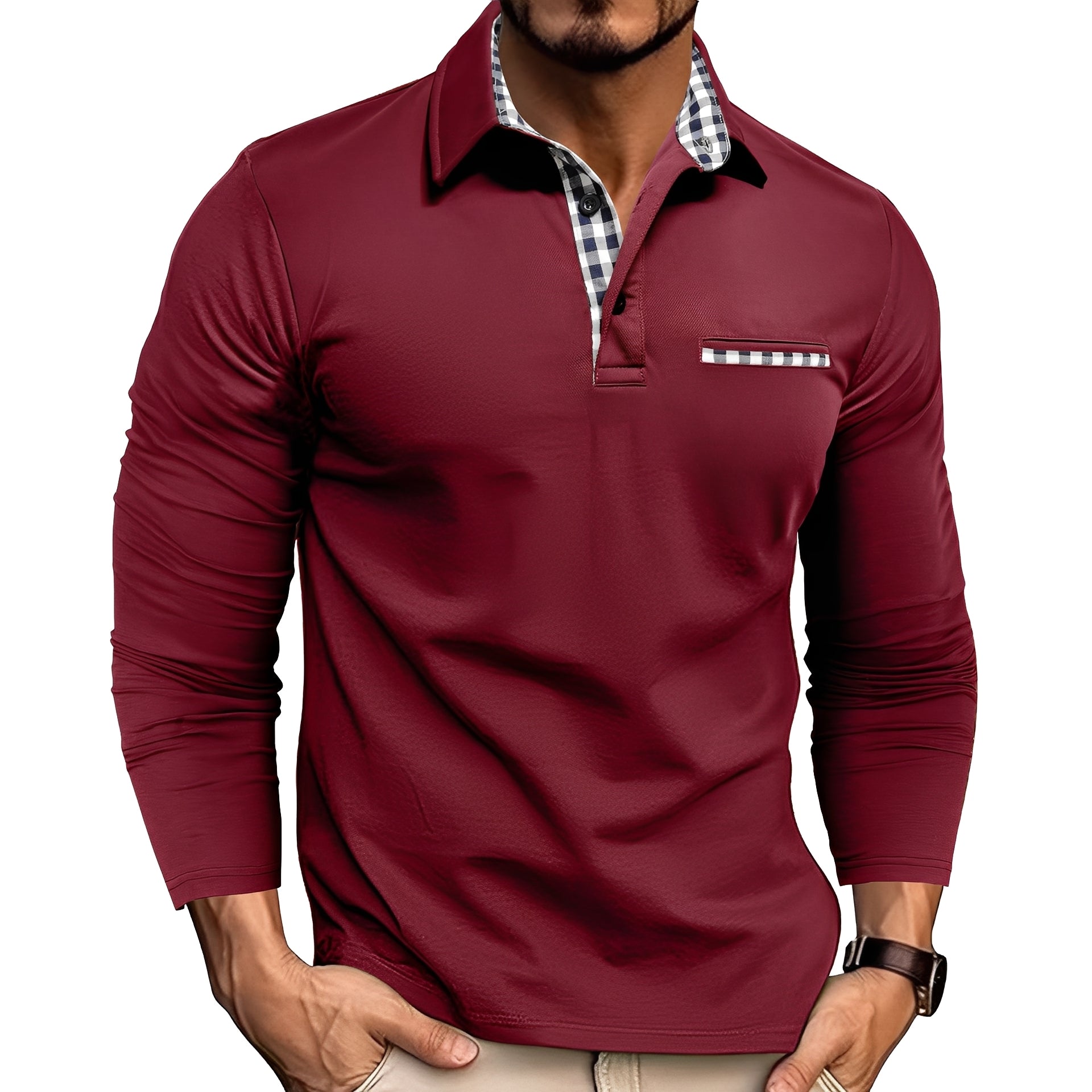 Charel - Komfortables langärmeliges Herren-Poloshirt
