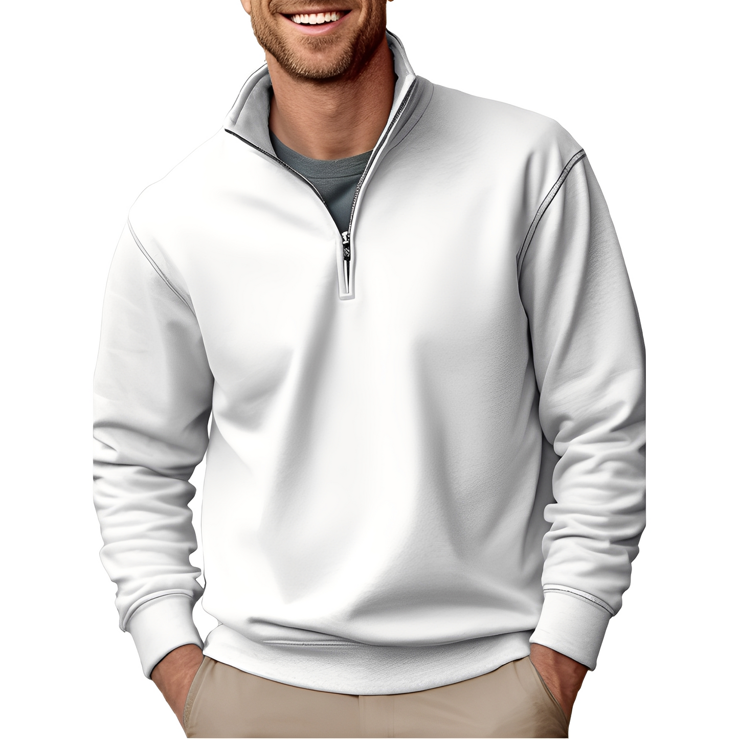 Edgar - Lässiger, leichter Pullover mit Reißverschluss für Herren