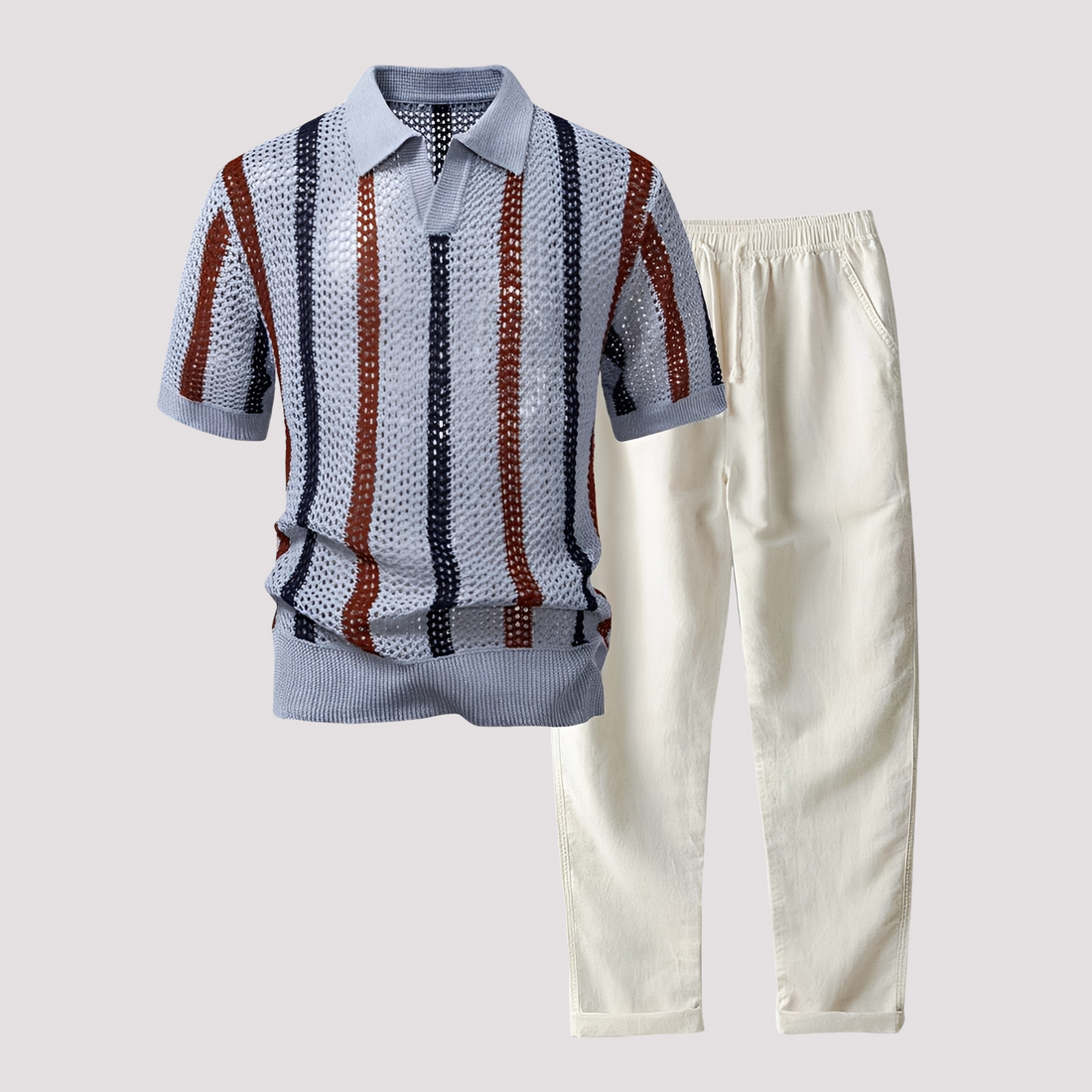 Richards - Bequemes Streifen-Polo mit passender Hose