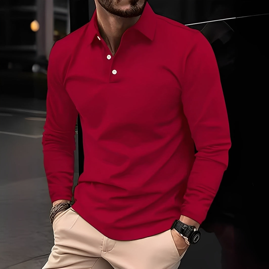 Deacon - Bequemes Langarm-Poloshirt