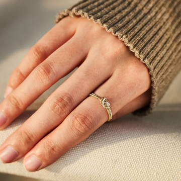 Ring aus Engelsschnur-Knoten - Gold und Silber