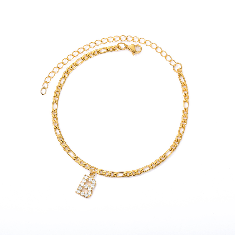 Knöchel mit Initiale - Armband am Knöchel mit Ihrer Initiale