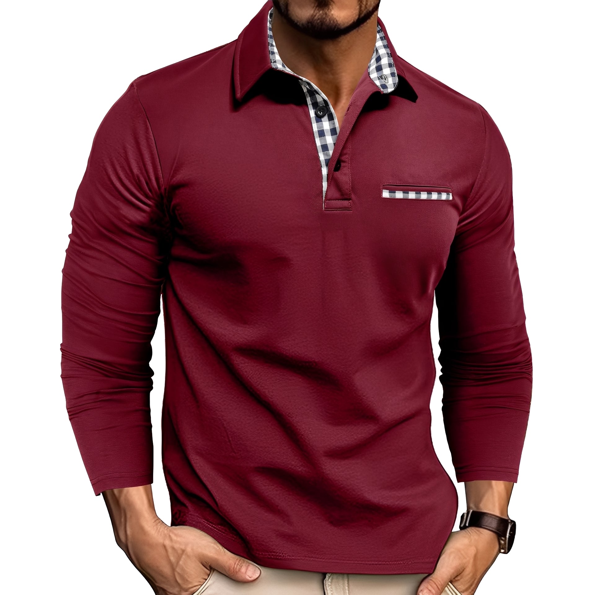 Rupert - Bequemes Langarm-Poloshirt