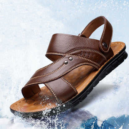 Robbie - Modische Ledersandalen mit Riemen für Herren