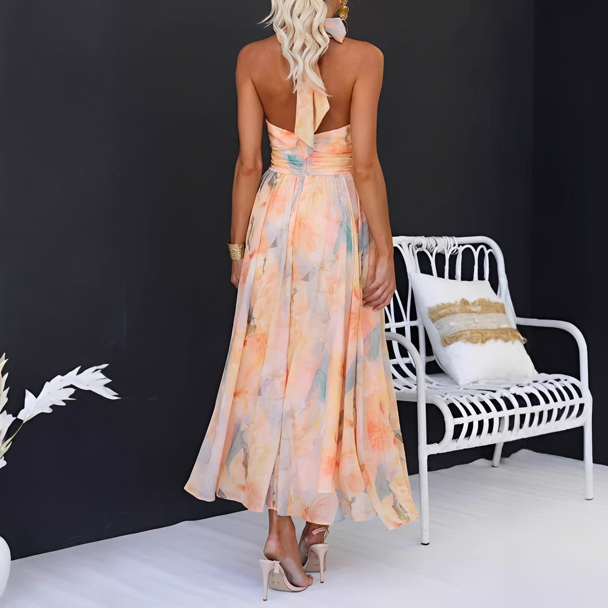 Leona - Elegantes, farbenfrohes Damenmaxikleid