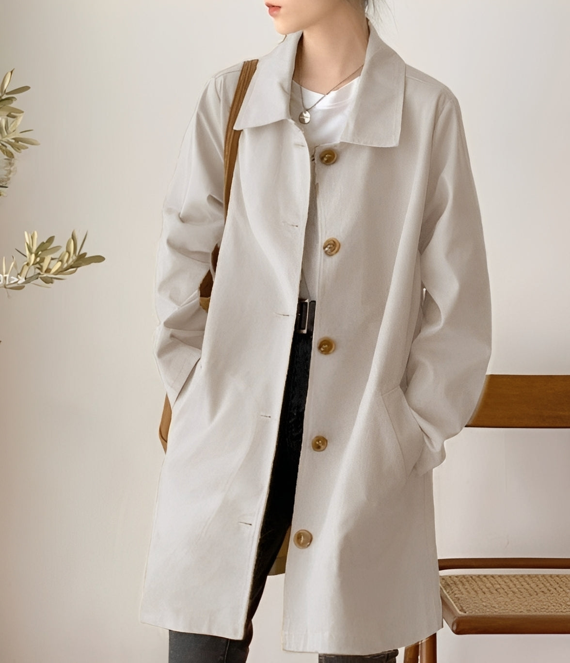 Rachael - Lässiger einreihiger Damen-Trenchcoat