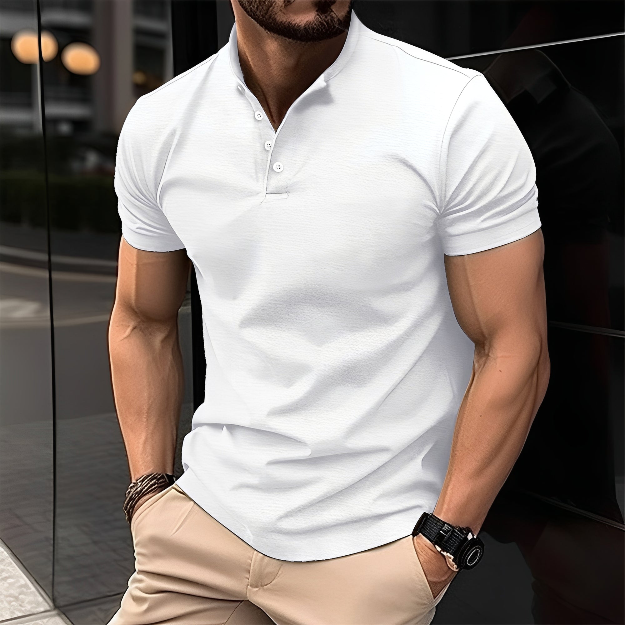 Frank - Komfortables Herrenshirt mit Knopfleiste