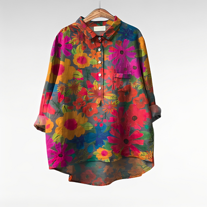 Nessa - Damenbluse mit klassischem Blumenmuster