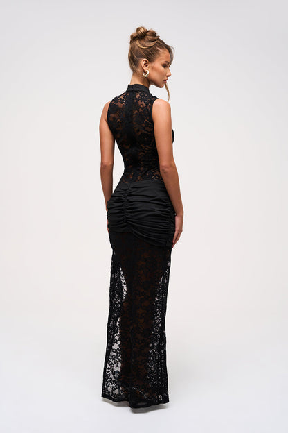 Ärmelloses Spitzenkleid – Klassische Eleganz mit elastischem Spitzenstoff