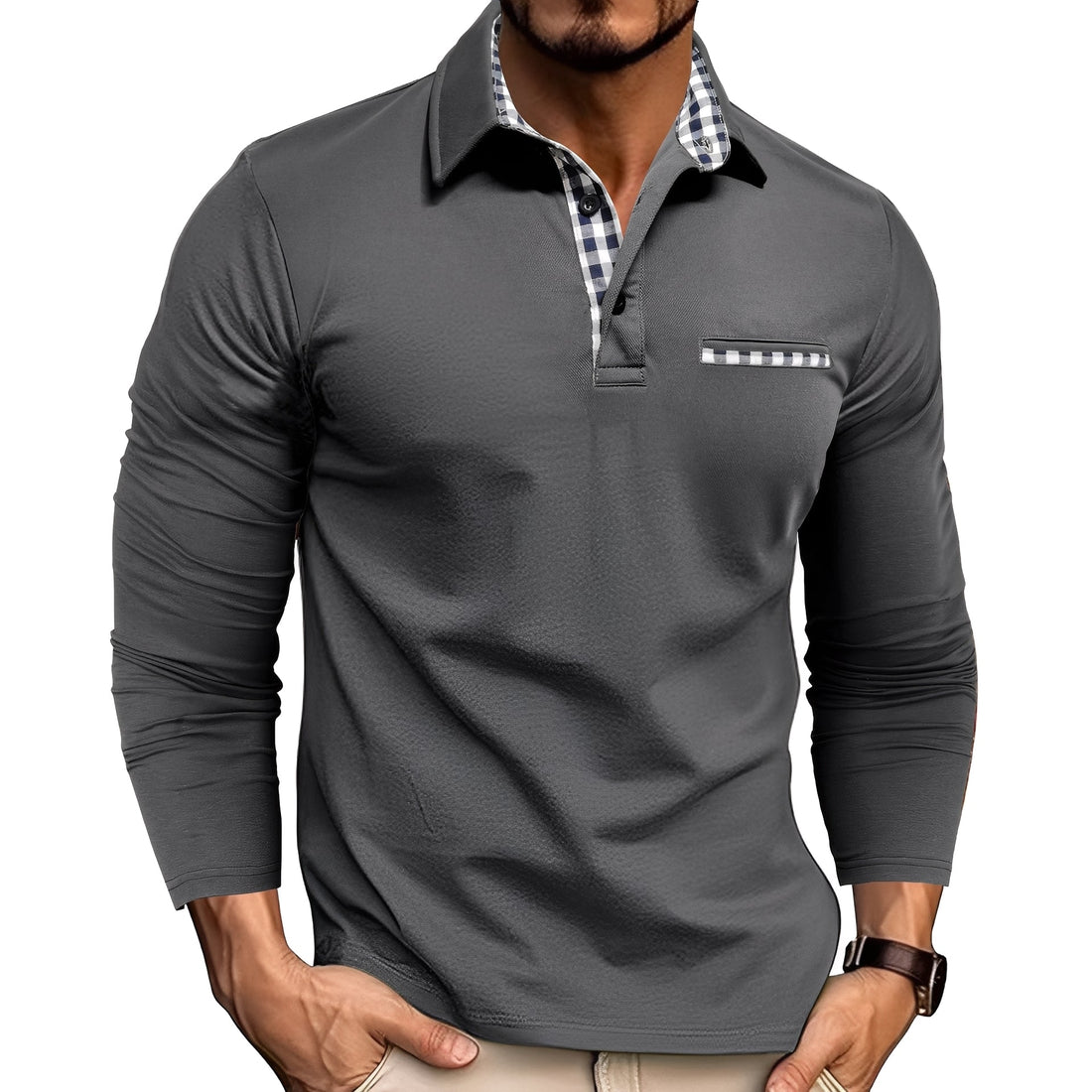 Jerome - Bequemes Langarm-Poloshirt