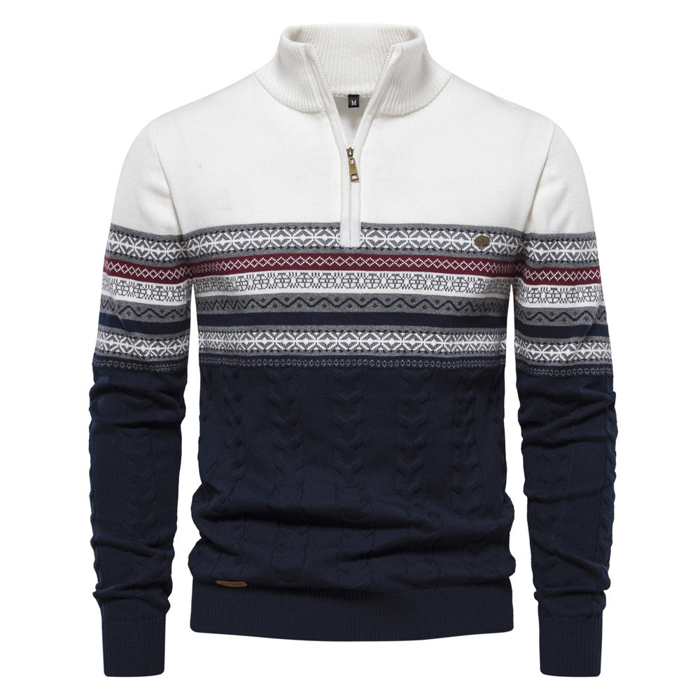 Bryant - Modischer Herrenpullover mit Streifen und Reißverschluss