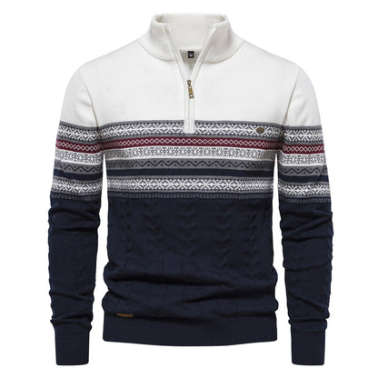 Bryant - Modischer Herrenpullover mit Streifen und Reißverschluss