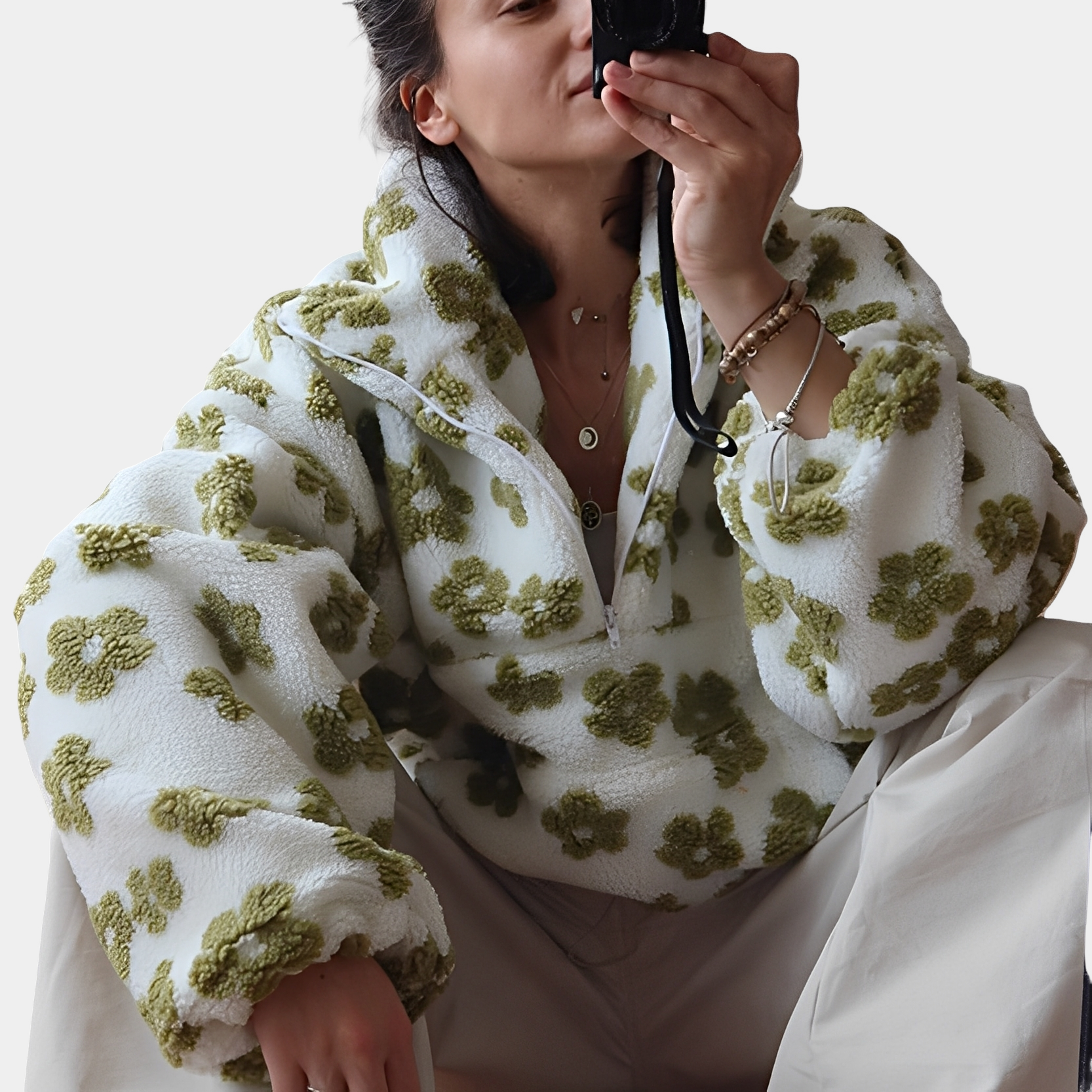 Elizabeth - Moderner Pullover mit Blumengestaltung