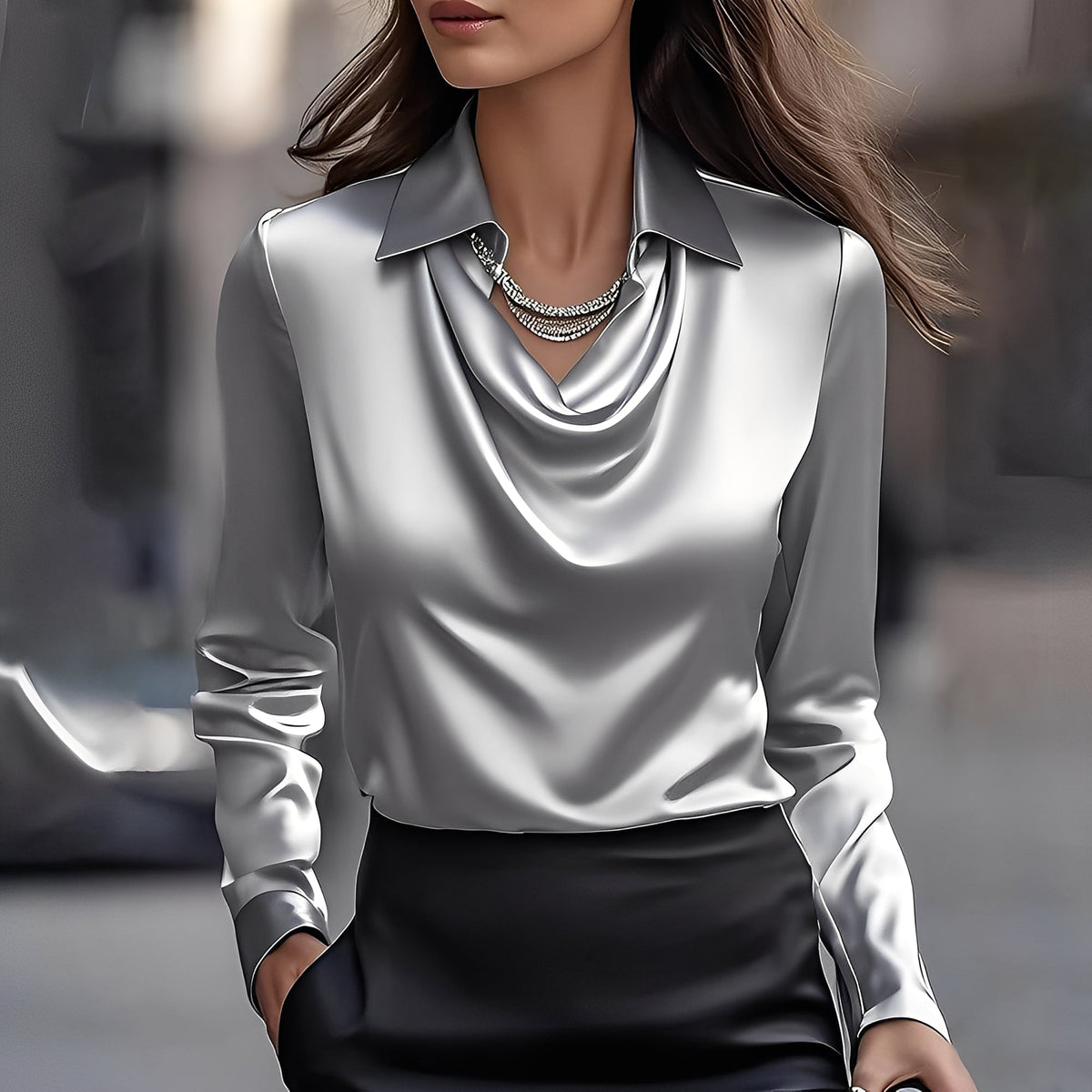 Laurentine - Exklusive Bluse mit langen Ärmeln für Damen