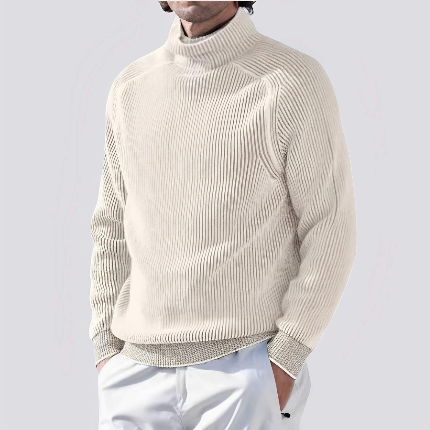 Zack - Herren-Strickpullover mit Rippdesign, warm und trendy