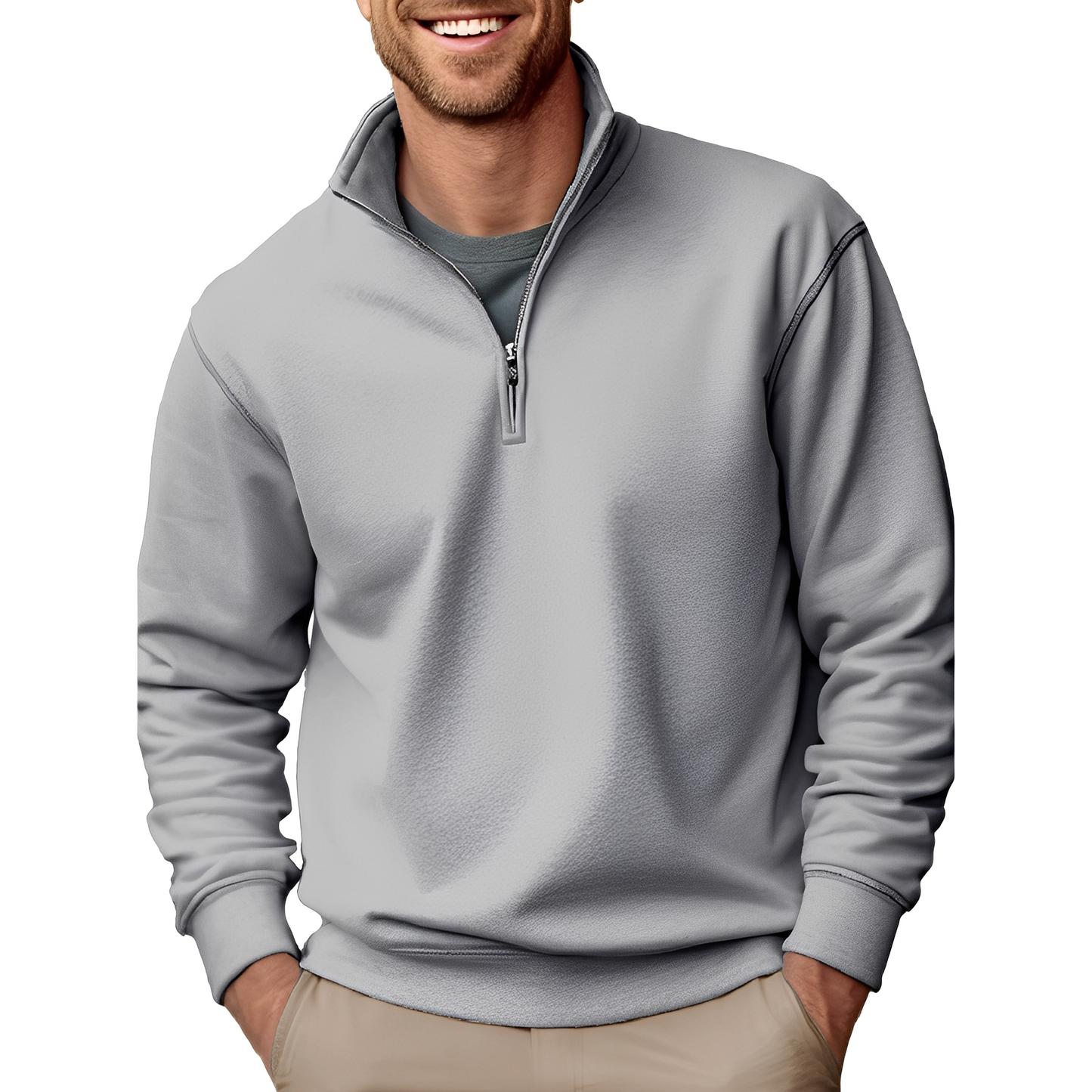 Edgar - Lässiger, leichter Pullover mit Reißverschluss für Herren