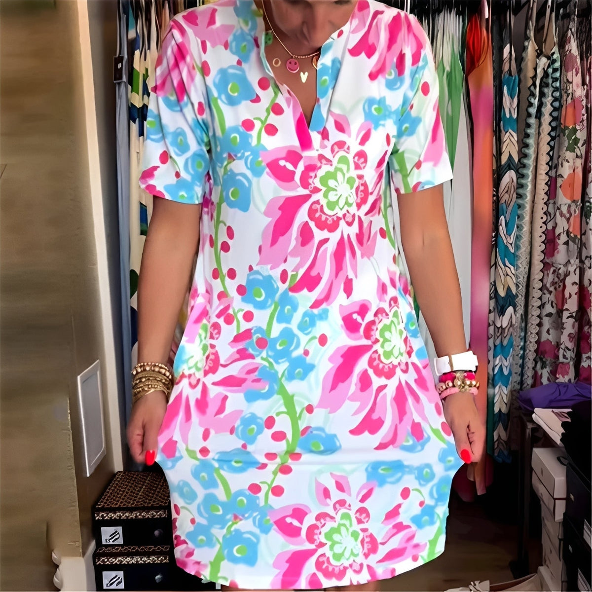 Abbie - Elegantes Kleid mit floralem Muster für Frauen