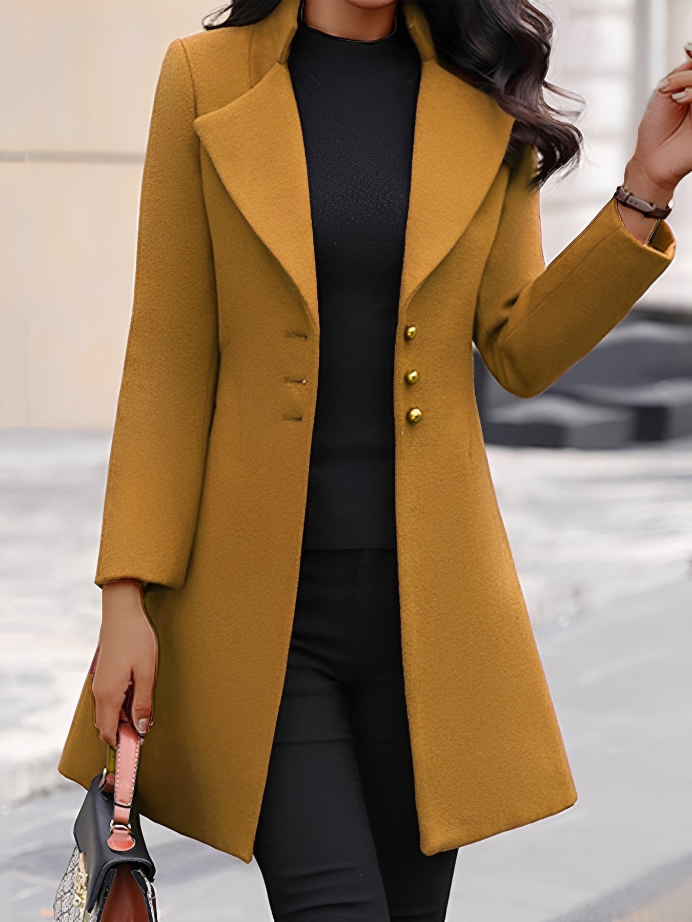 Bryana - Eleganter, schlanker Damen-Wollmantel